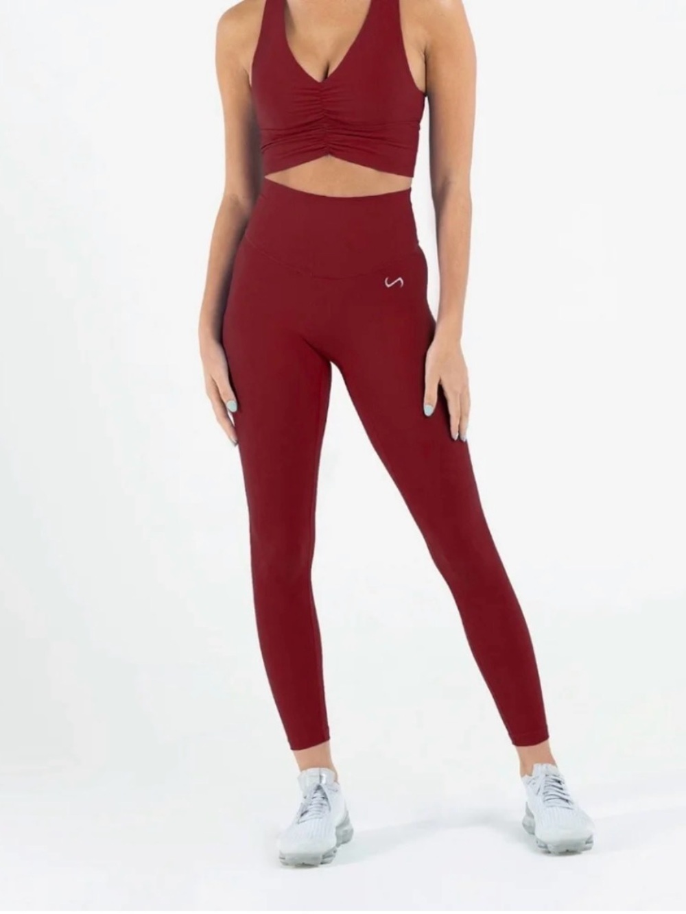 TLF Take Life Further Tempo Ribbed High Rise Leggings Red Size Small